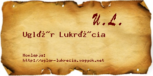 Uglár Lukrécia névjegykártya